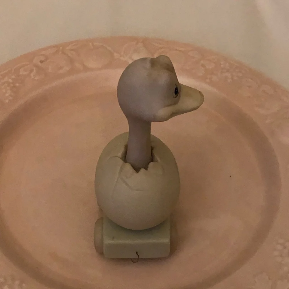 Enesco Precious Moments Pink, Blue and Cream Ostrich Ceramic Eighth Birthday